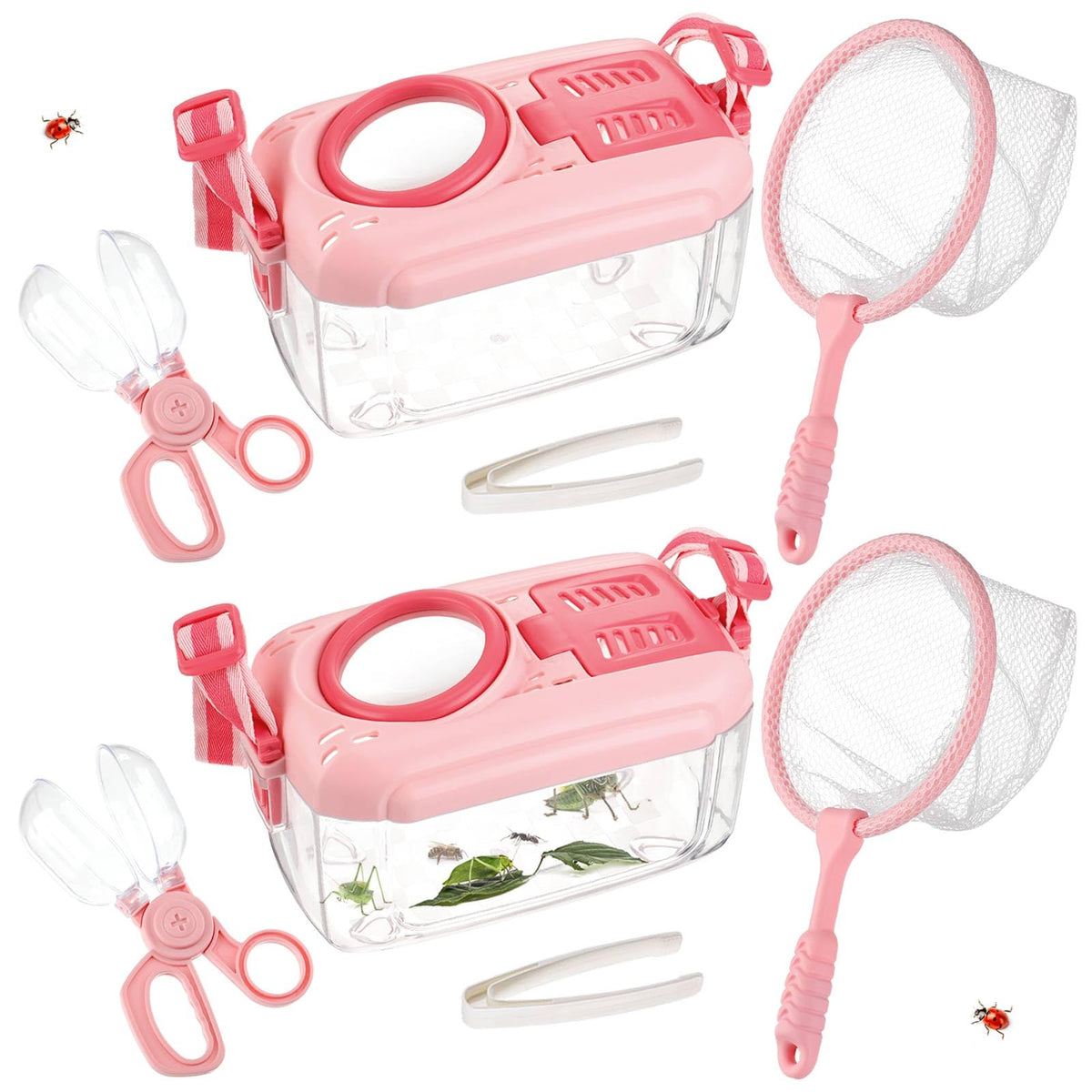Biggun bug catcher kits pink net for backyard exploration and gentle capture boosts curiosity.