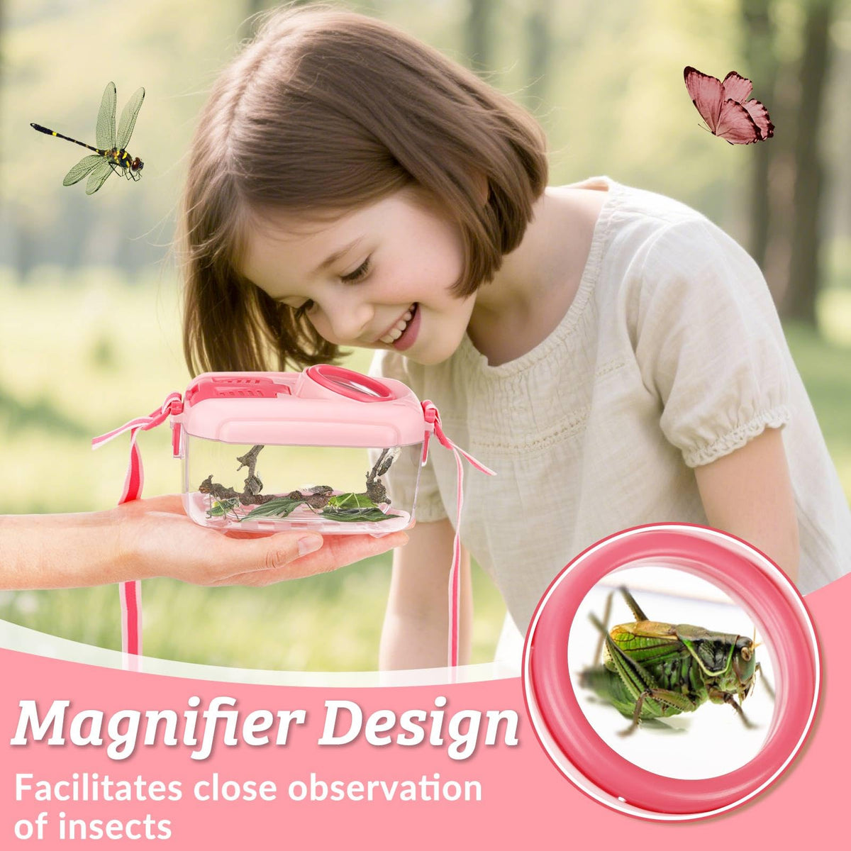 Biggun bug catcher kits pink tweezer aids precise handling during play.