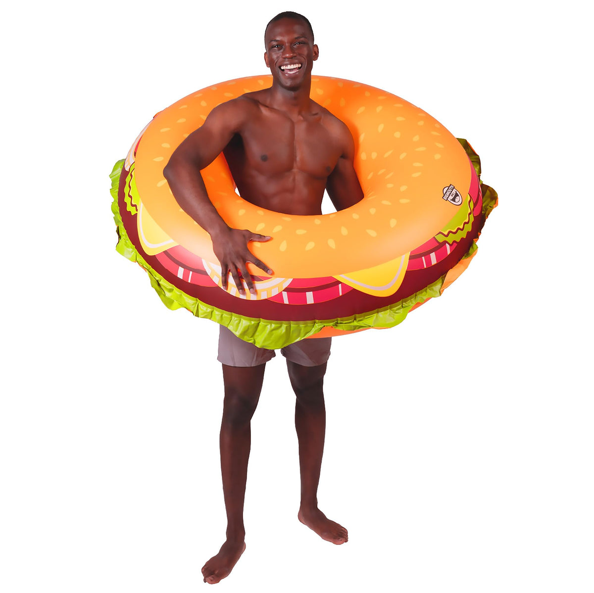 BigMouth Cheeseburger pool float front view for fun pool parties