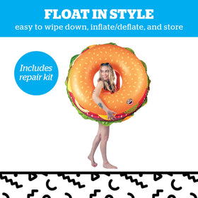 BigMouth Cheeseburger pool float inflation valve close-up