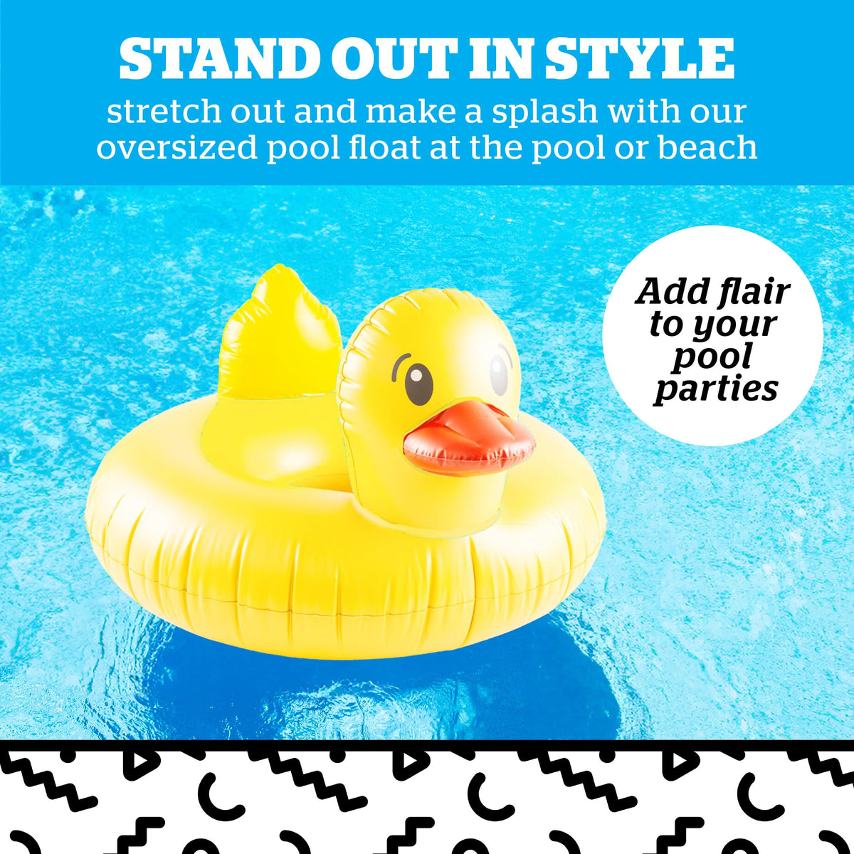 BigMouth Inc duck-shaped inflatable ring, versatile water toy for family fun.