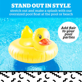 BigMouth Inc duck-shaped inflatable ring, versatile water toy for family fun.