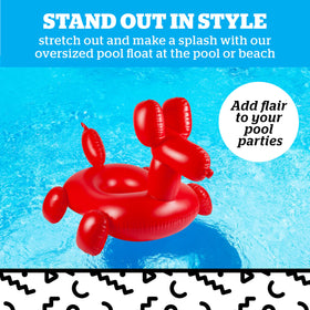 BigMouth Inc balloon animal pool float side view, stable lounging on the water.