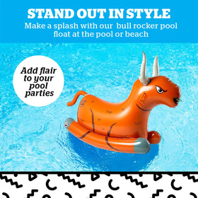 BigMouth Inc Giant Bull Rocker pool float inflated for quick setup
