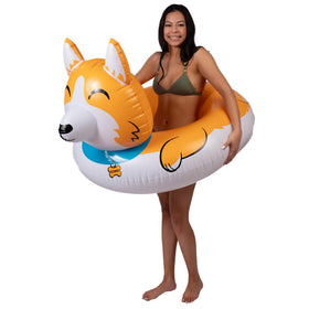 BigMouth Inc Giant Corgi Pool Float side view for pool fun.