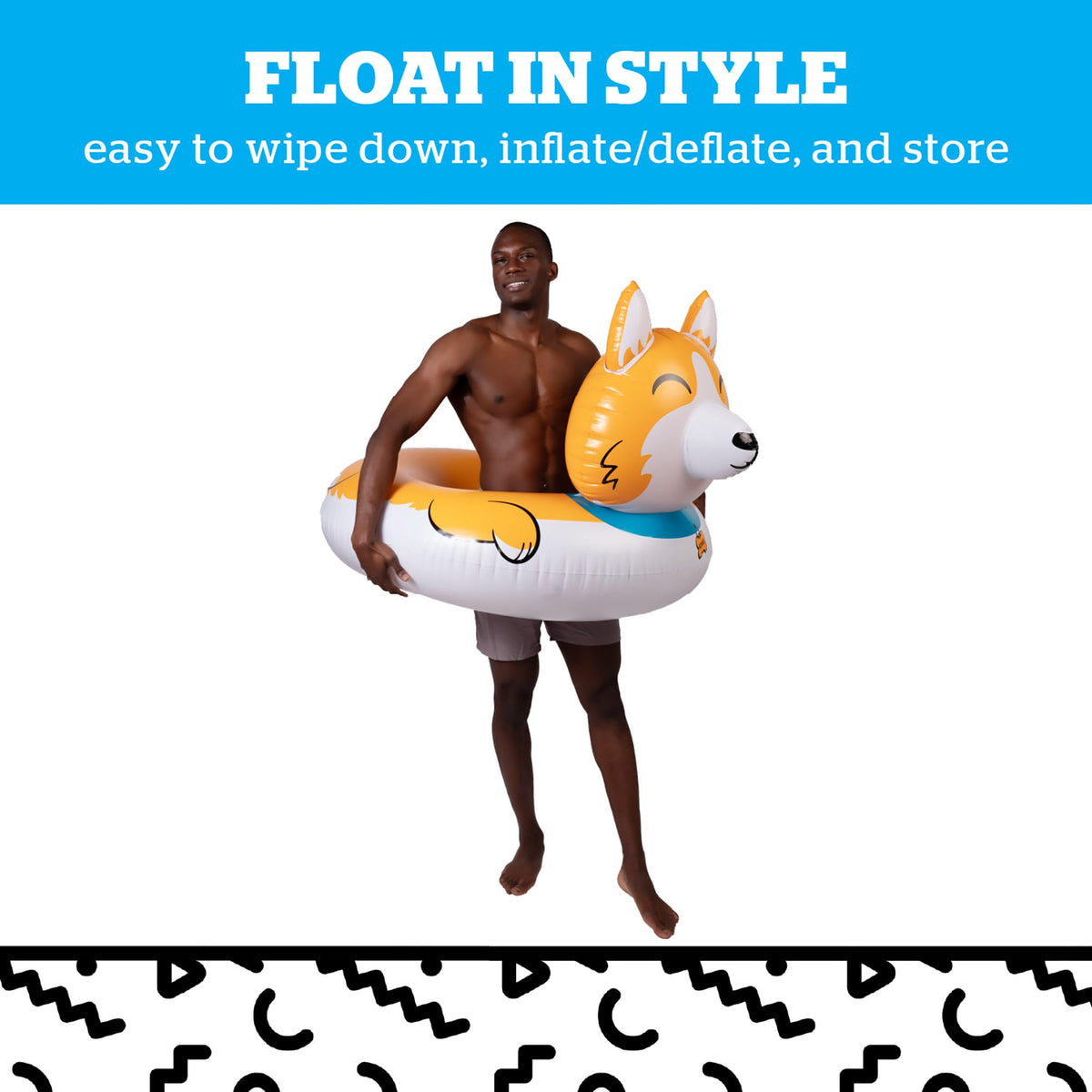 BigMouth Inc Giant Corgi Pool Float perfect for water lounging and games.