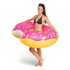 BigMouth Inc giant frosted donut pool float in wide view for pool party fun