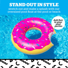 BigMouth Inc inflatable donut swim ring closeup vinyl details ideal for durable float