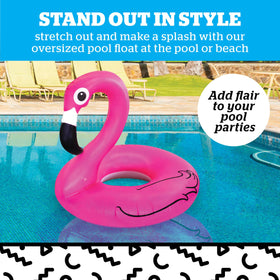 BigMouth Inc 4ft-wide flamingo float provides roomy lounging for adults and kids.