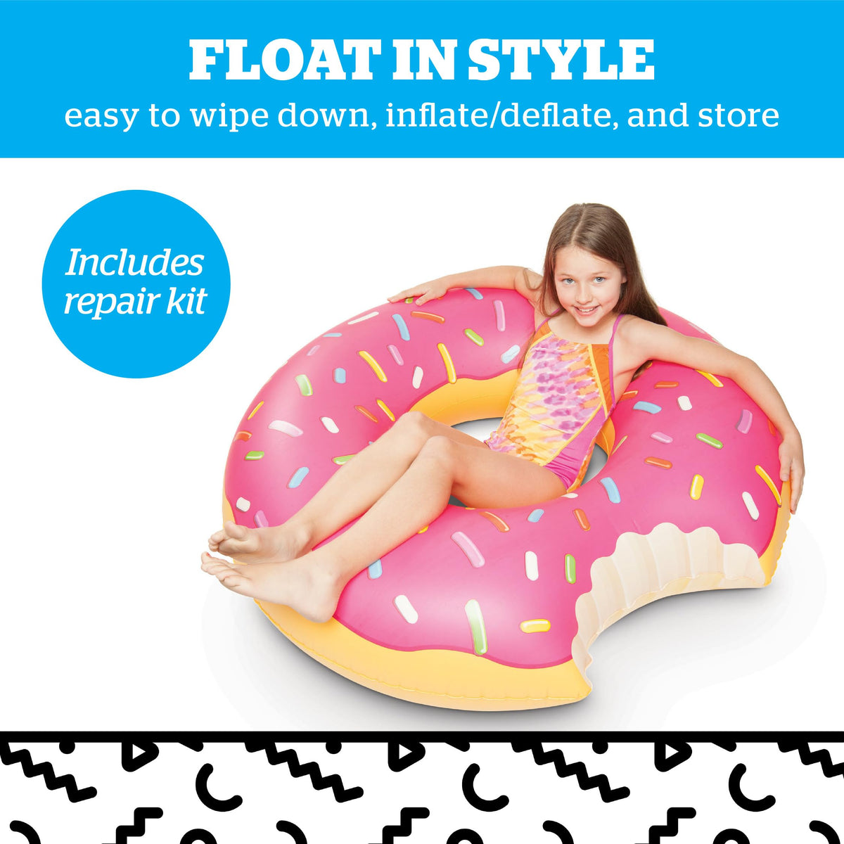 BigMouth Inc patch-kit included for quick on-site repairs of donut float