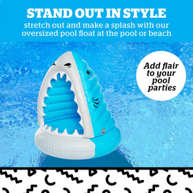 BigMouth Inc shark head sun shade provides built-in protection during sunny lounging.