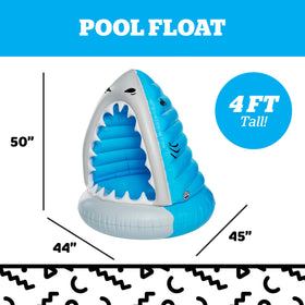 BigMouth Inc thick PVC shark pool float stays durable through many sessions.
