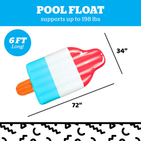 BigMouth inflatable Ice Pop float in UV-resistant vinyl for sunny days.