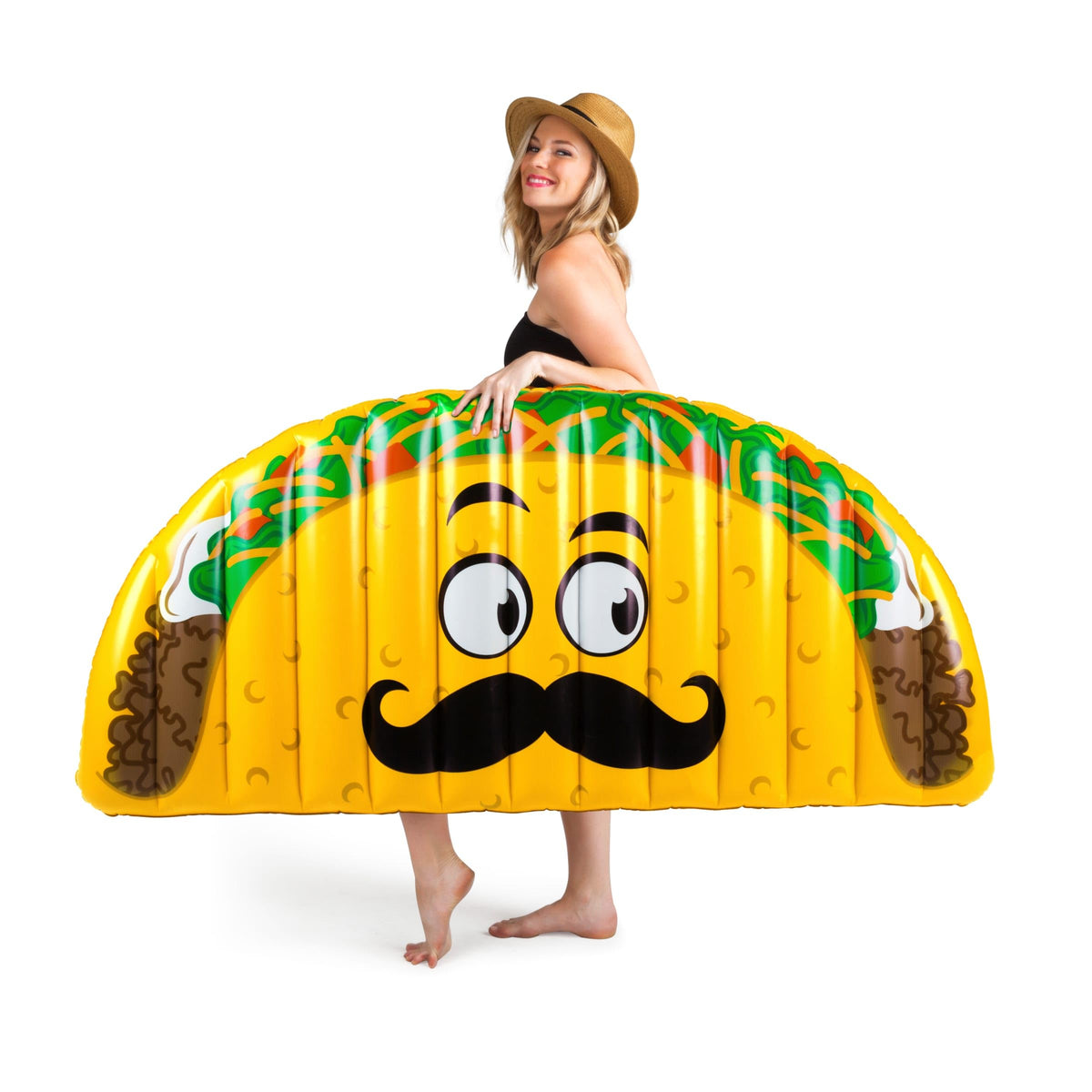 BigMouth Inc. giant taco pool float shows a spacious lounging area for sunny days.
