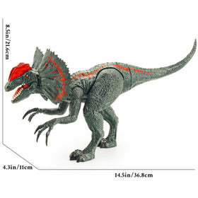 BIGSENYAO Dilophosaurus toy with roar button for dynamic storytelling.