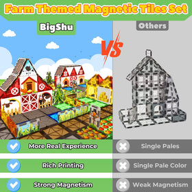 BigShu magnetic tiles with animal patterns promoting animal recognition and creative construction
