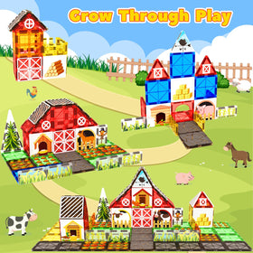 BigShu magnetic tiles featuring fence and triangle pieces for varied design