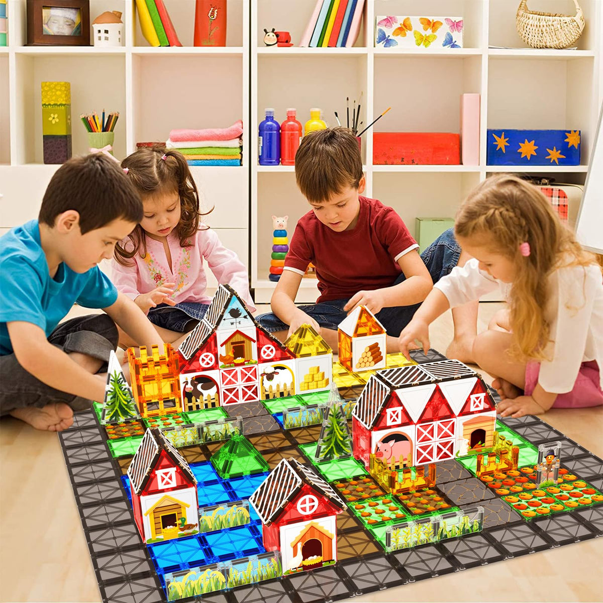 BigShu magnetic tiles Montessori learning support for independent exploration