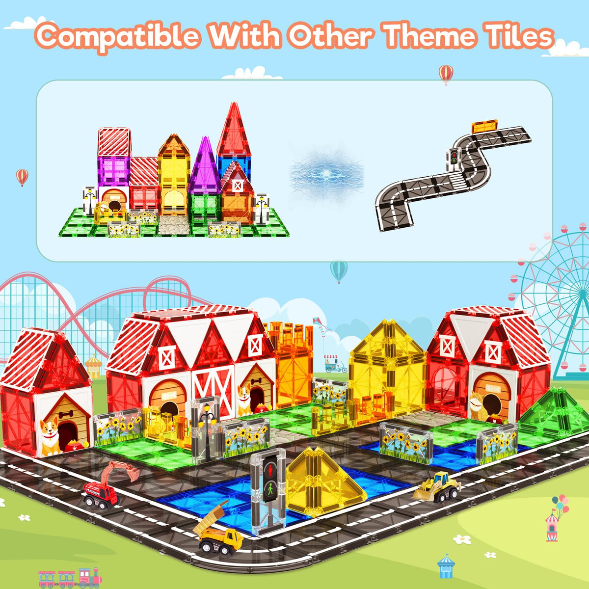 BigShu magnetic tiles triangle tiles – precise angles enhance geometric exploration and spatial reasoning