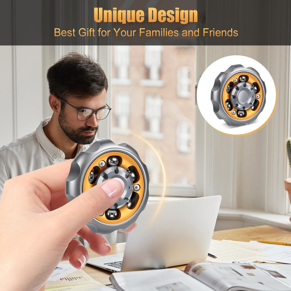Bihevn metal precision fidget spinner compact size fits pockets for travel