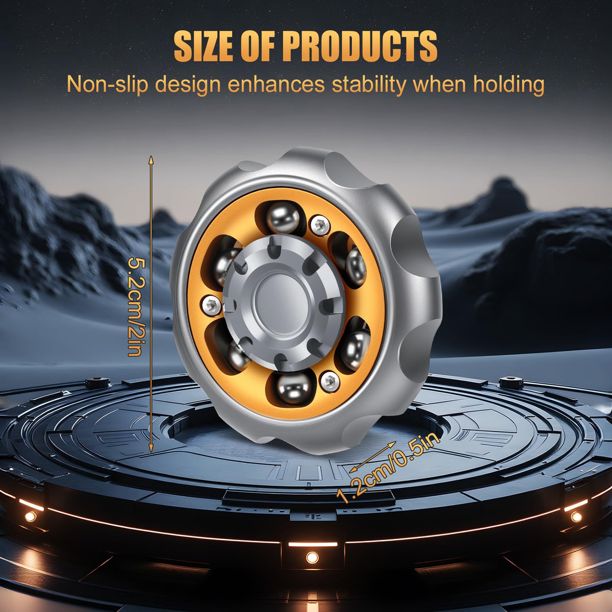 Bihevn metal precision fidget spinner grey rotation showing steady spin for focus