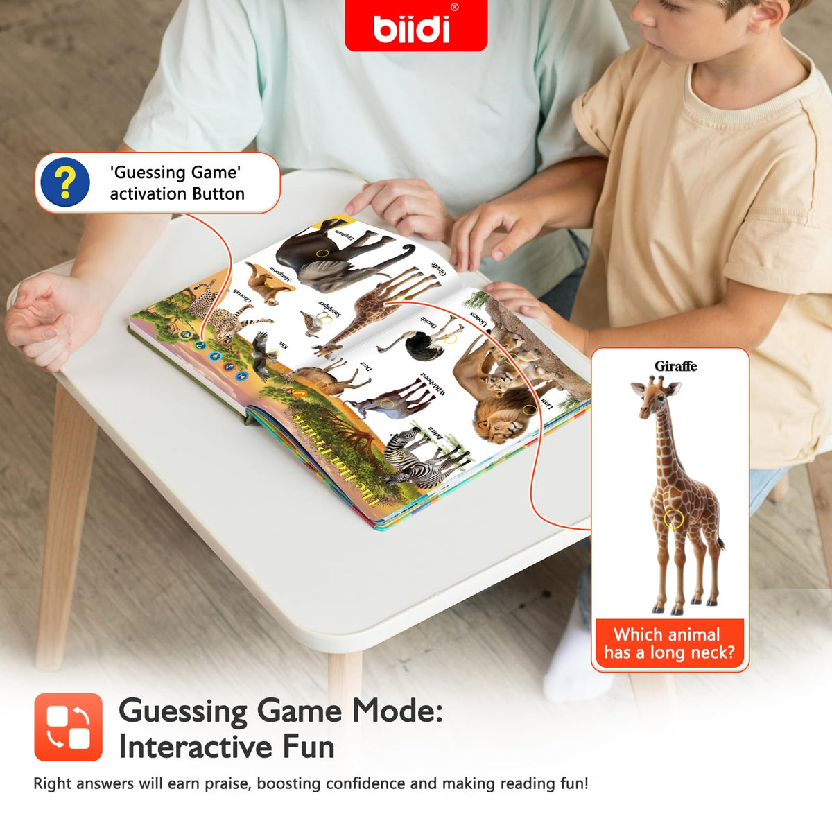 Biidi four-mode interface for interactive learning experiences.