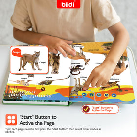 Biidi sound book interior buttons encourage playful vocabulary-building for kids.