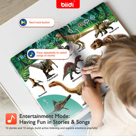 Biidi book showcasing 10 songs and 10 tales for language-rich play.