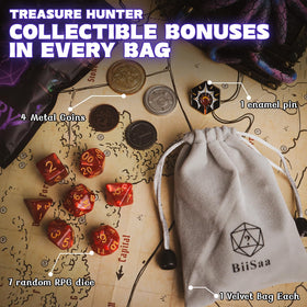 BiiSaa DND velvet dice bag—soft storage keeps dice secure between sessions.