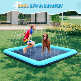 Bilibara teal splash pad adds vibrant color to your yard for play.