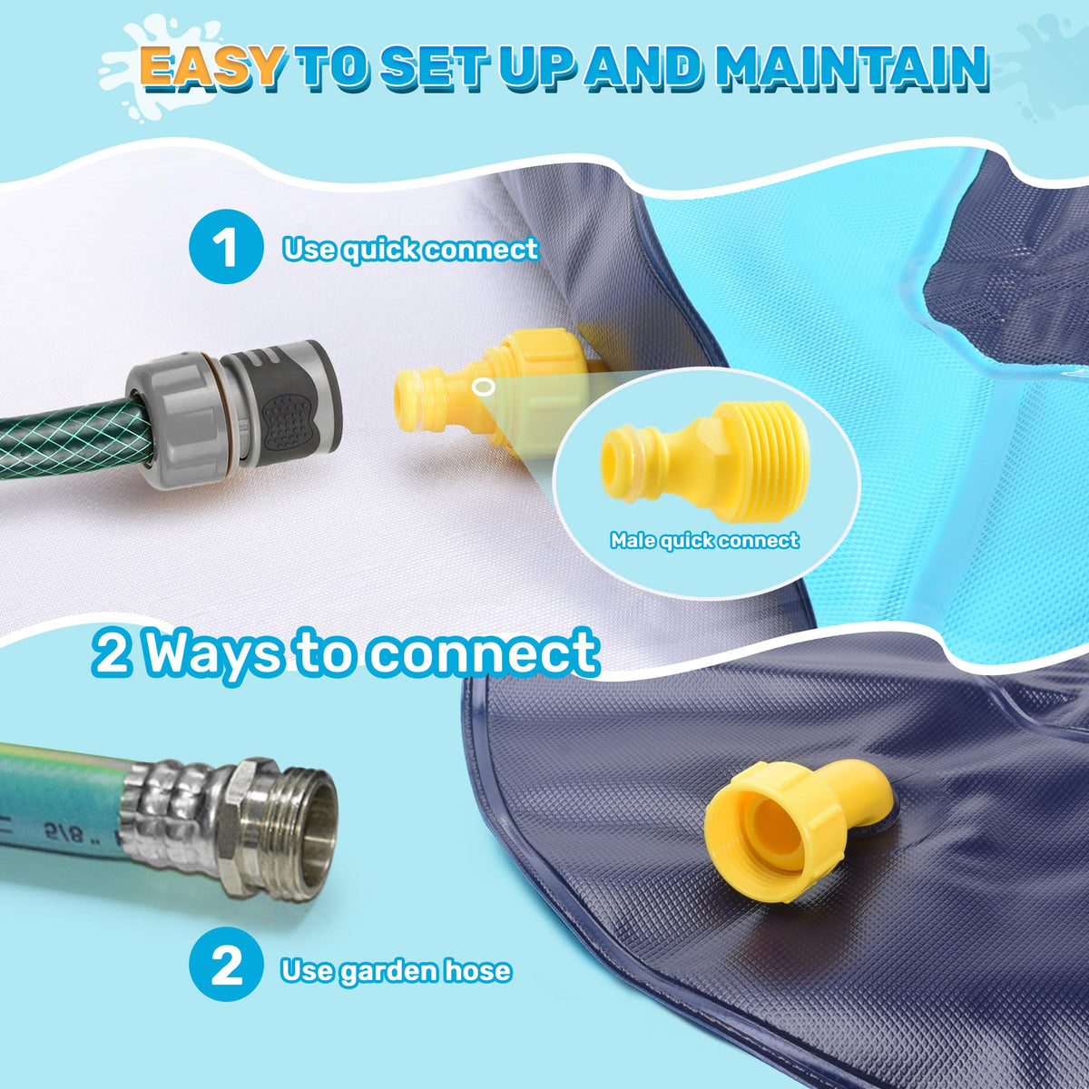Bilibara splash pad adjustable pressure to customize spray height