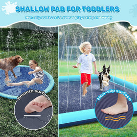 Bilibara splash pad kid-friendly sprinkler for yard fun