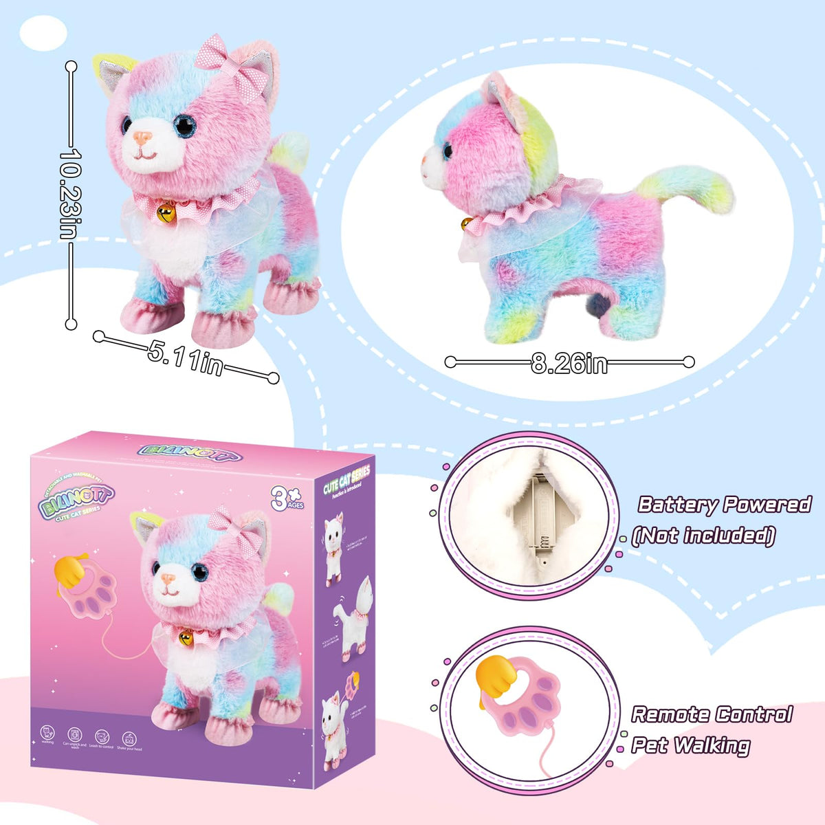 Bilinott Toy Cat mirror and dress-up moment boosts pretend play