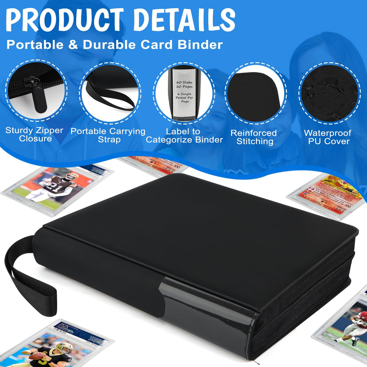 BILIPLE PSA CGC compatible binder with ringless design to prevent bending