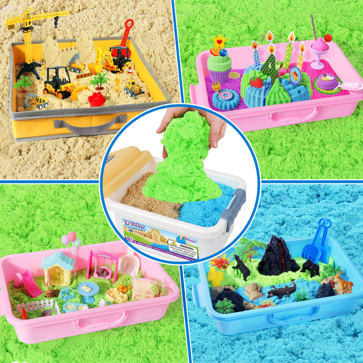 Billeeit easy-cleanup sand reduces spills and makes cleanup quick