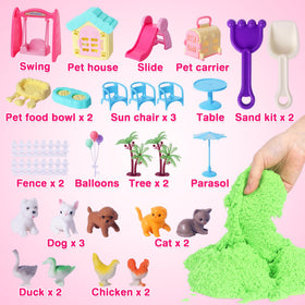 Billeeit green moldable sand close-up highlighting tactile, non-sticky sensory texture