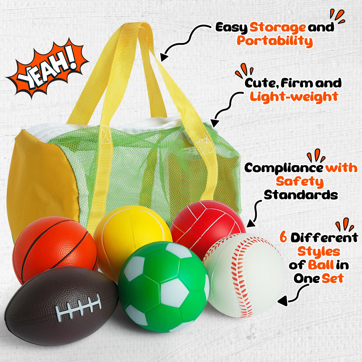 Billeeit foam basketball aids grip and gentle bounce for toddlers