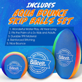 Billeeit water discs in rainbow hues designed for quick tosses and jumps.