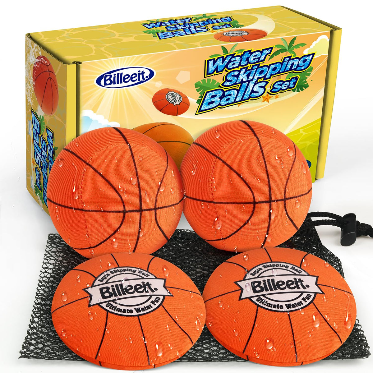 Billeeit water skipping ball set for pool play and family fun.