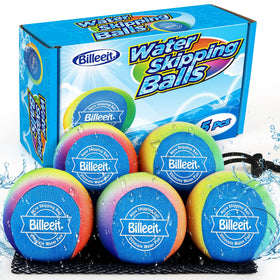 Billeeit water skipping balls in rainbow colors for vibrant pool play and visibility