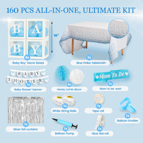 BIMASO blue decor boxes provide cohesive styling and easy organization.