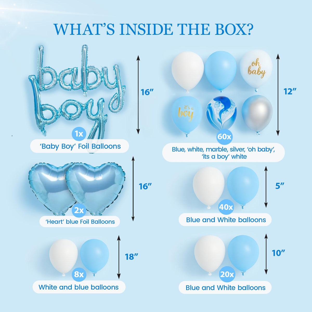BIMASO blue letters kit for a welcoming message at the baby shower.