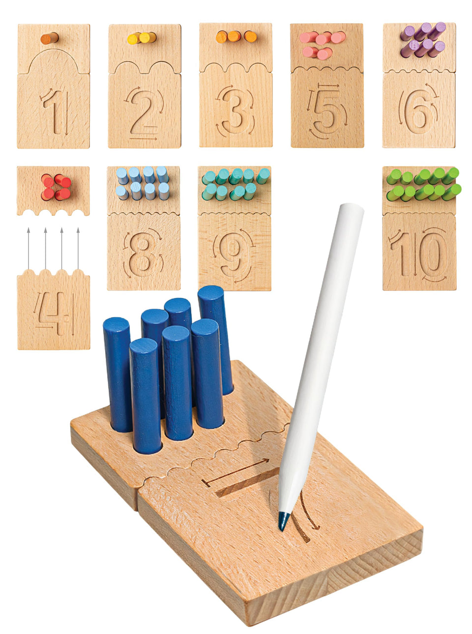 Bimi Boo counting peg boards with 10 boards for early numeracy practice