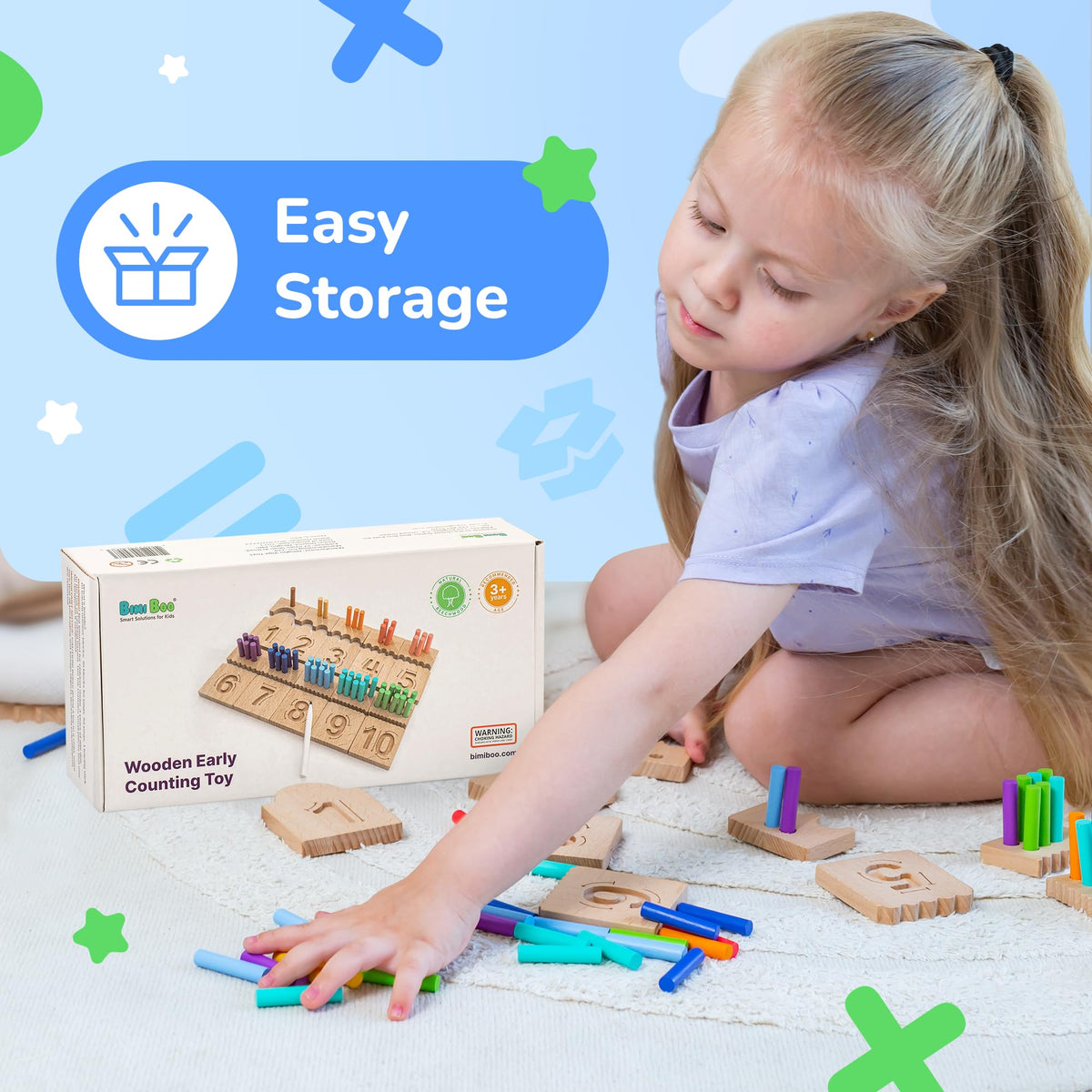 Bimi Boo 55 pegs for hands-on counting exploration