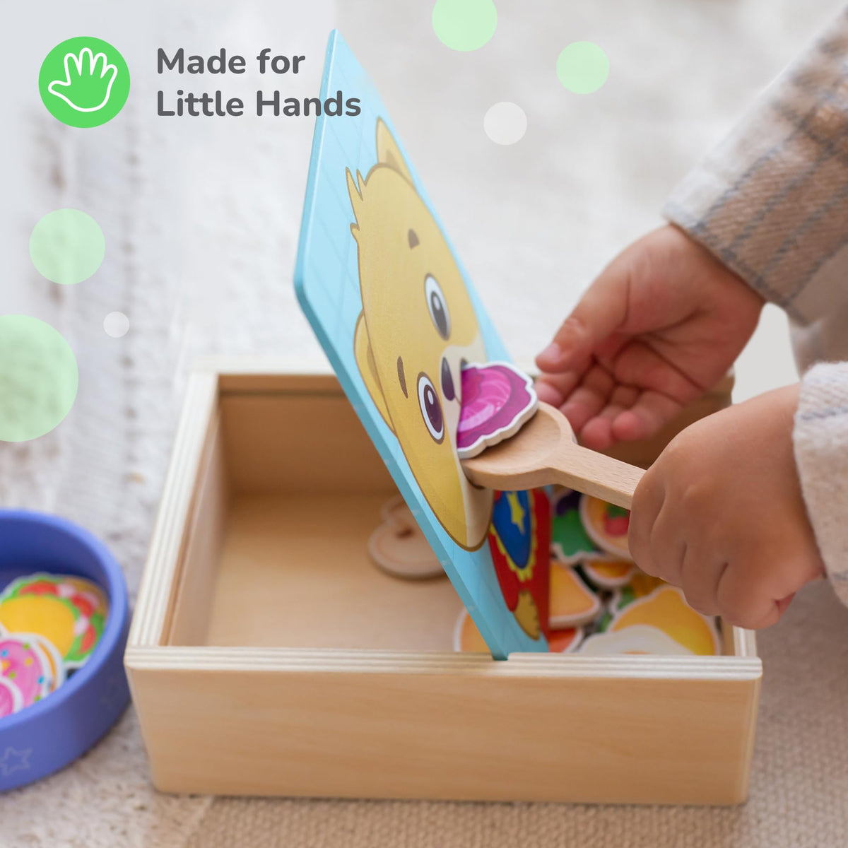 Bimi Boo 27-piece wooden set supports pincer grip and hand-eye coordination
