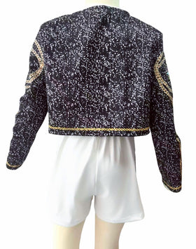 Binbo Rumi golden costume shorts featuring a gold chain waistband for a luxe dress-up look