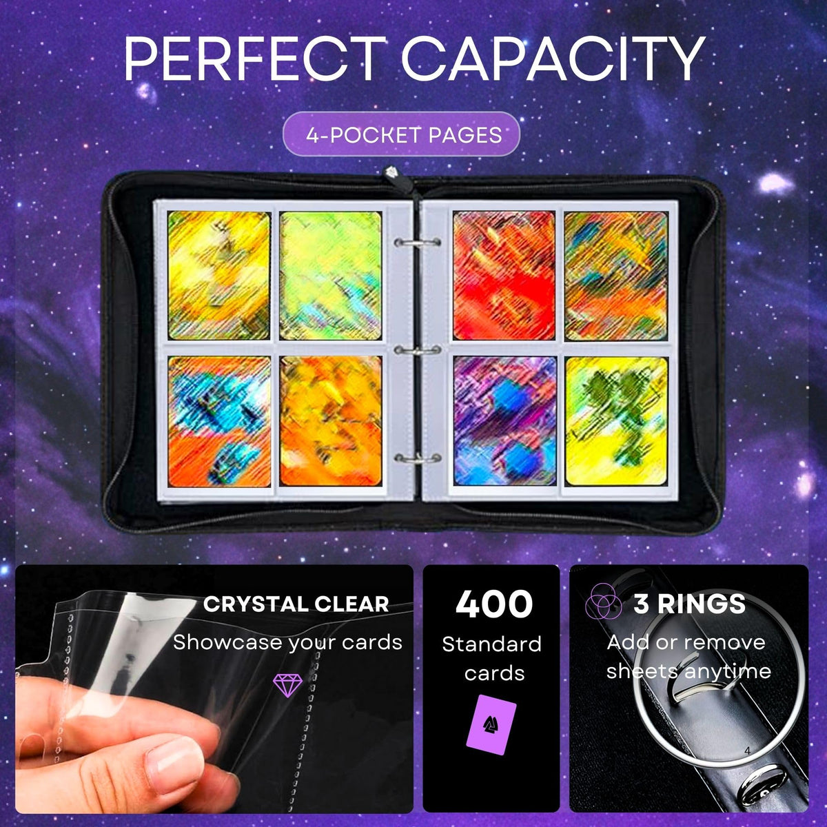 Inner pocket measures 2.7 by 3.8 inches for standard cards.
