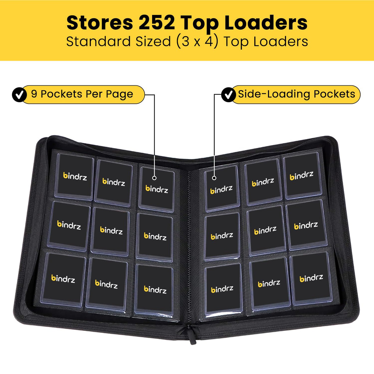 bindrz inside soft lining protects cards during handling