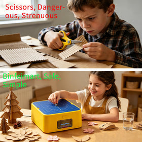 BinfeiMart Kid Safe Cardboard Cutter features an ergonomic grip for small hands