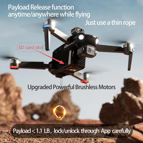 Bingchat drone with two batteries extending flight time to roughly 84 minutes.